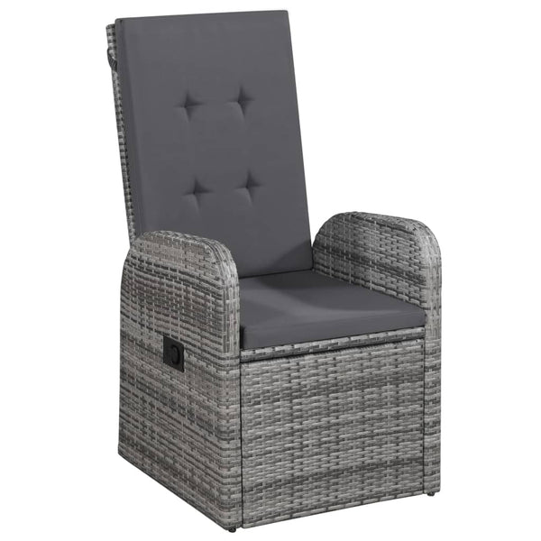 vidaXL 3-Piece Garden Dining Set with Cushions Grey
