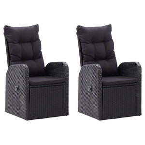 vidaXL 3-Piece Garden Dining Set with Cushions Black