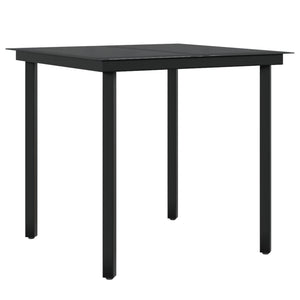 vidaXL 3-Piece Garden Dining Set with Cushions Black
