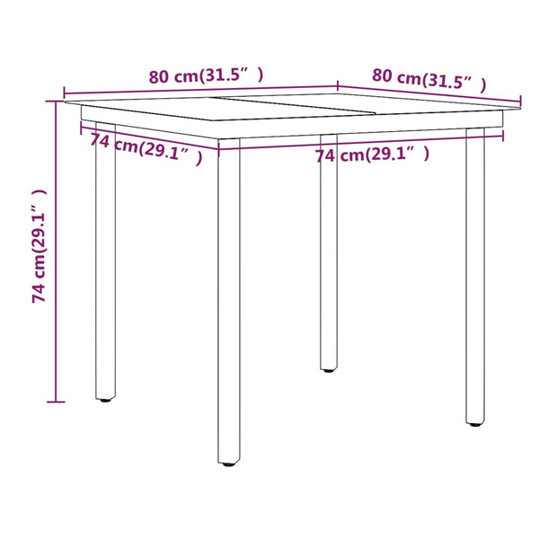 vidaXL 3-Piece Garden Dining Set with Cushions Black