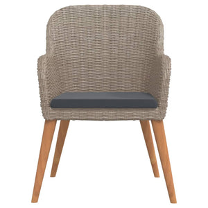 vidaXL 3-Piece Outdoor Dining Set with Cushions Brown