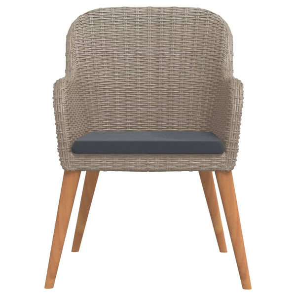 vidaXL 3-Piece Outdoor Dining Set with Cushions Brown