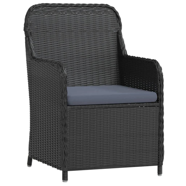 vidaXL 3-Piece Garden Dining Set with Cushions Black
