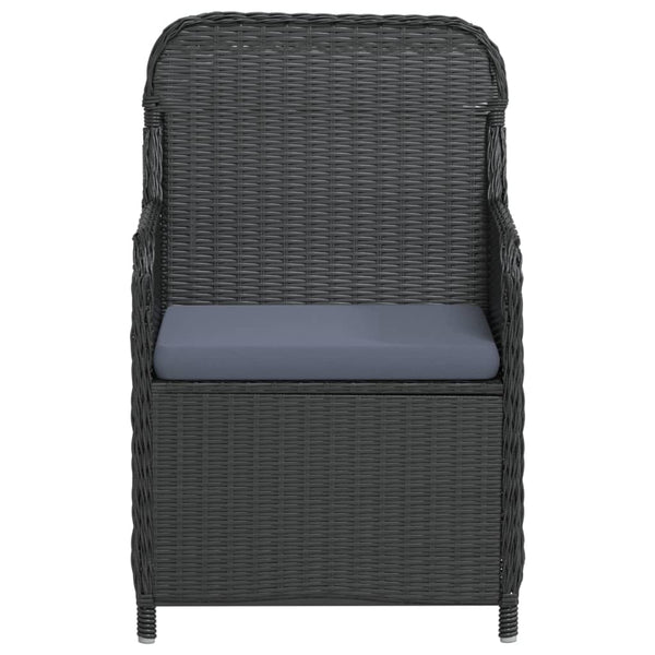 vidaXL 3-Piece Garden Dining Set with Cushions Black