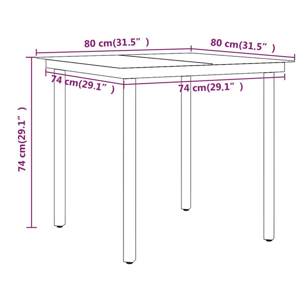 vidaXL 3-Piece Garden Dining Set with Cushions Black