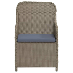 vidaXL 3-Piece Outdoor Dining Set with Cushions Brown