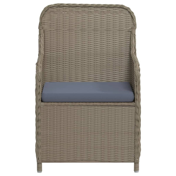 vidaXL 3-Piece Outdoor Dining Set with Cushions Brown