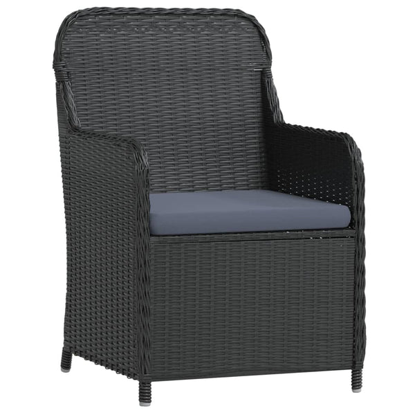 vidaXL 3-Piece Garden Dining Set with Cushions Black