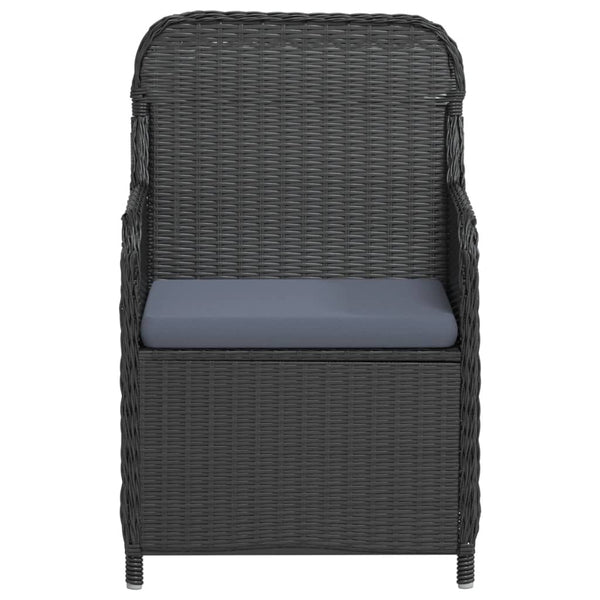 vidaXL 3-Piece Garden Dining Set with Cushions Black