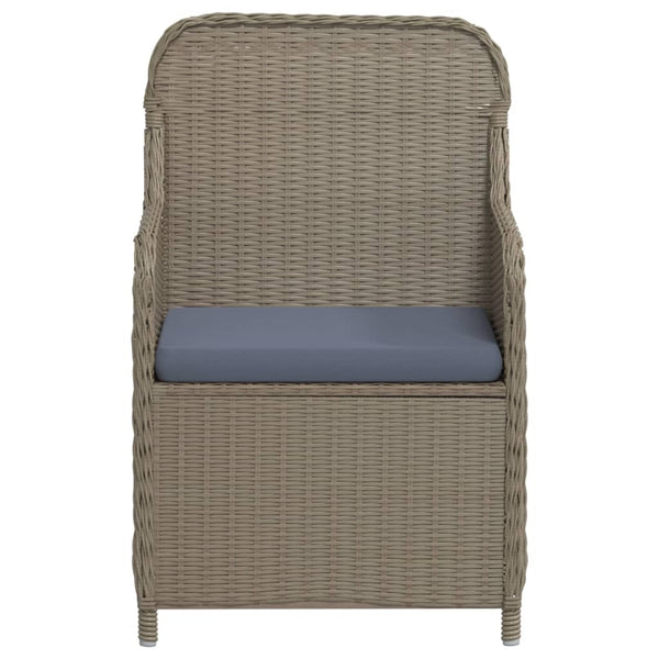 vidaXL 3-Piece Outdoor Dining Set with Cushions Brown