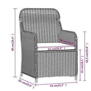 vidaXL 3-Piece Outdoor Dining Set with Cushions Brown