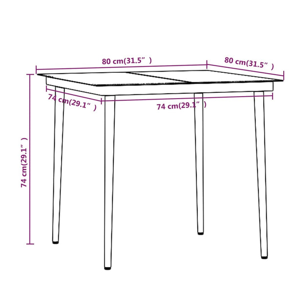 vidaXL 3-Piece Outdoor Dining Set with Cushions Brown