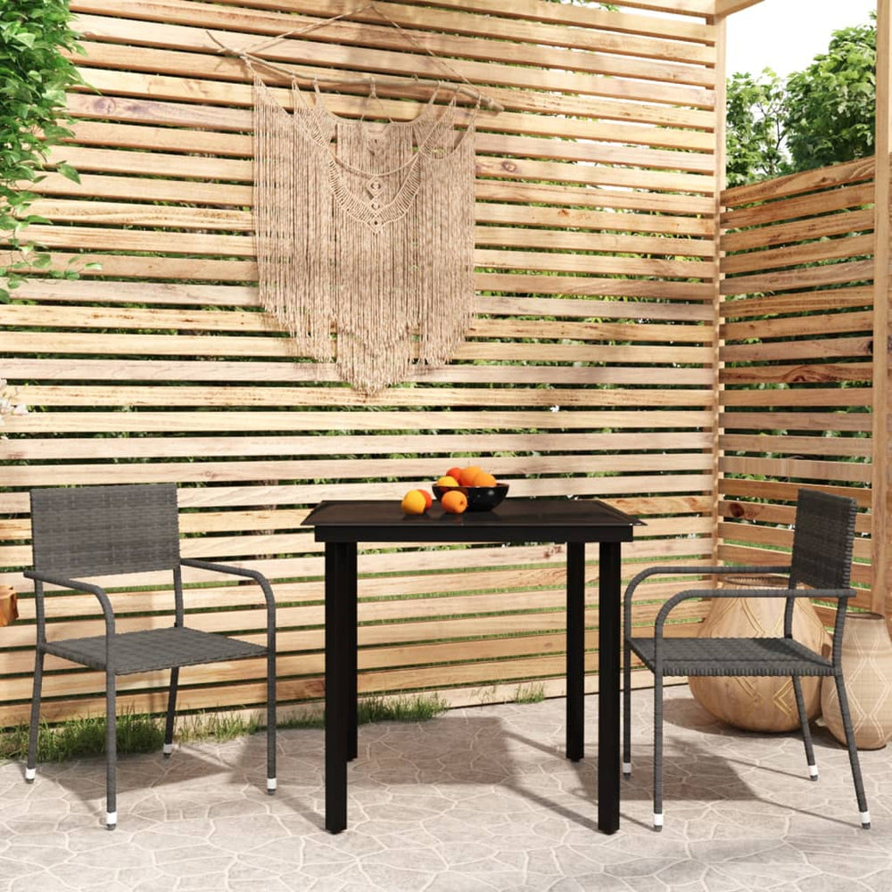 vidaXL 3-Piece Garden Dining Set Grey