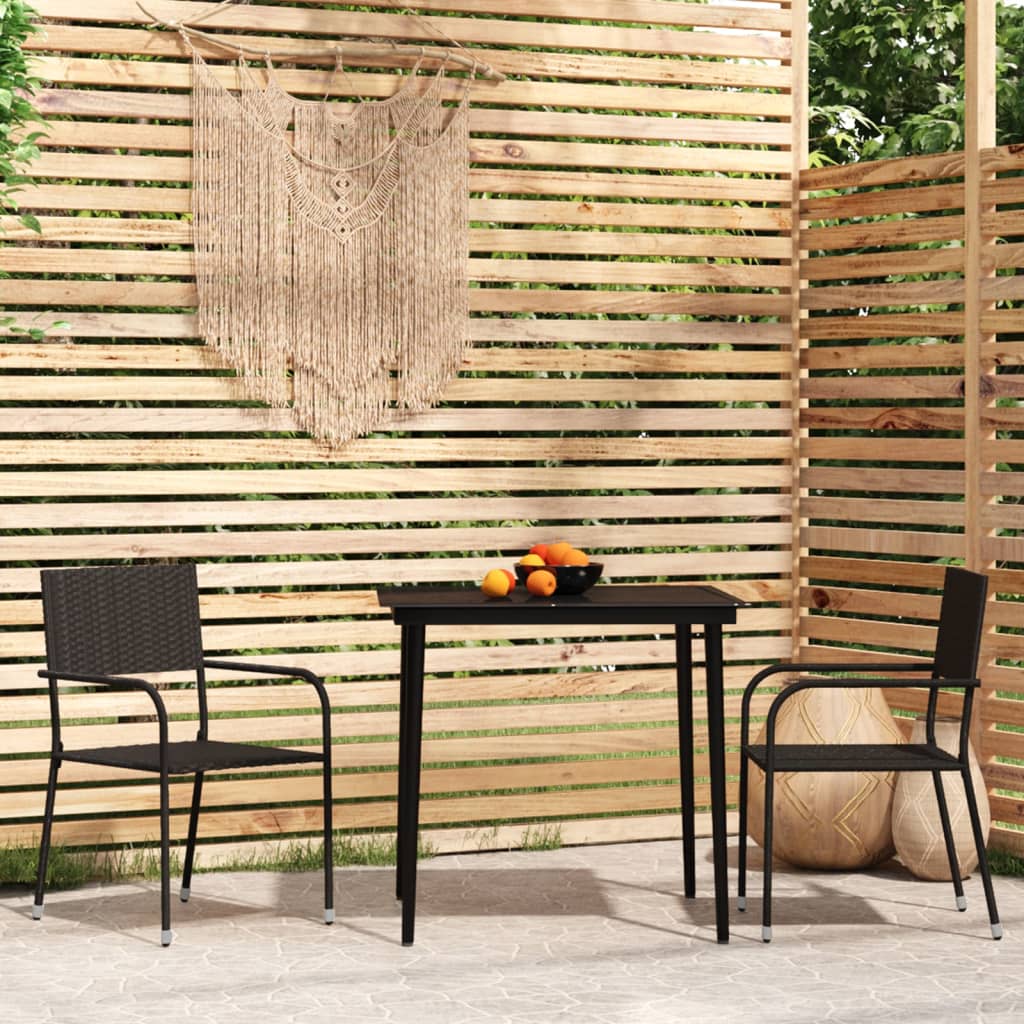 vidaXL 3-Piece Outdoor Dining Set Black