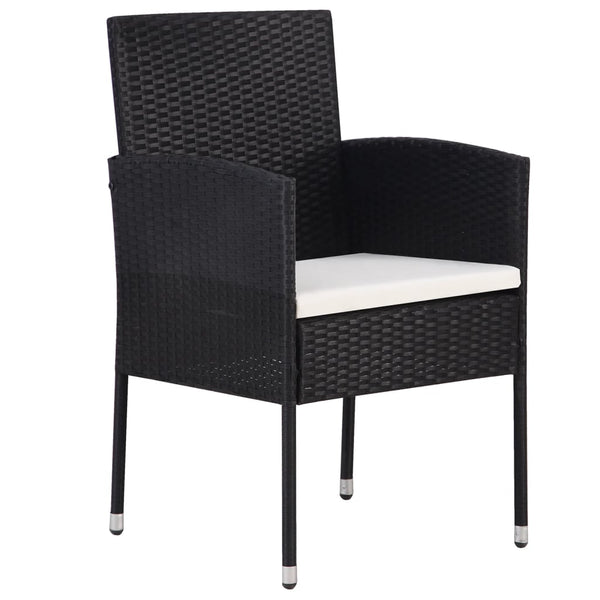 vidaXL 3-Piece Outdoor Dining Set Black