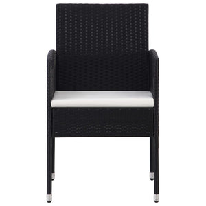 vidaXL 3-Piece Outdoor Dining Set Black