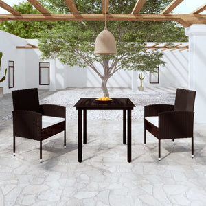 vidaXL 3-Piece Outdoor Dining Set Black