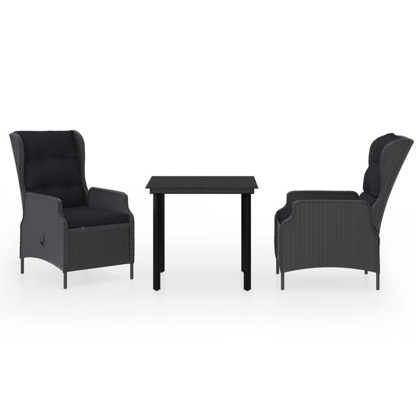 vidaXL 3-Piece Outdoor Dining Set Dark Grey