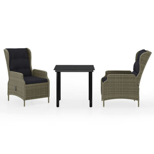 vidaXL 3-Piece Garden Dining Set Brown