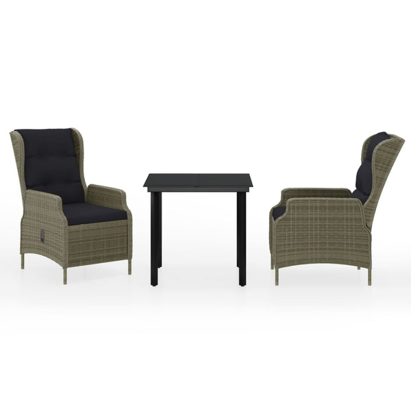 vidaXL 3-Piece Garden Dining Set Brown