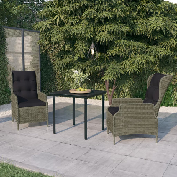 vidaXL 3-Piece Garden Dining Set Brown