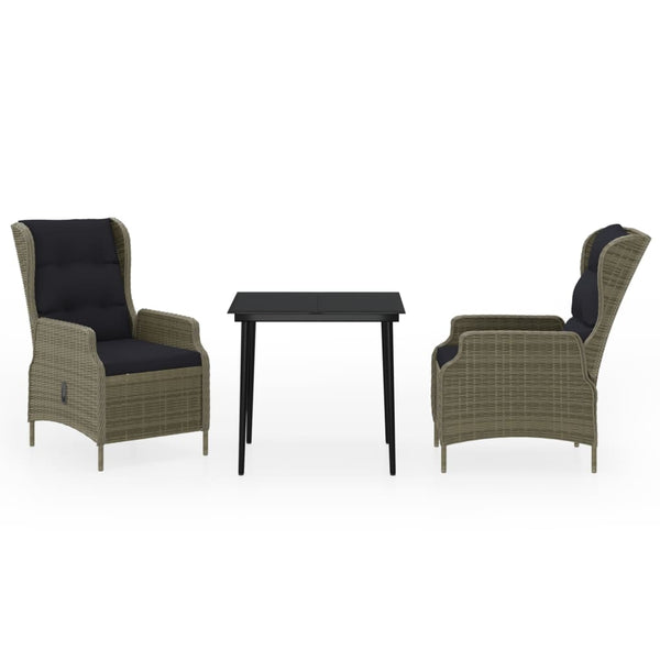 vidaXL 3-Piece Garden Dining Set Brown