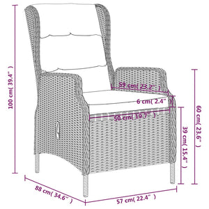 vidaXL 3-Piece Garden Dining Set Brown