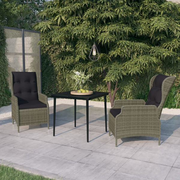 vidaXL 3-Piece Garden Dining Set Brown