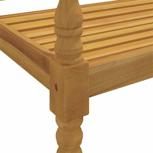 Batavia-Bank mit Grauem Kissen 150 cm Massivholz Teak