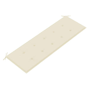 Batavia-Bank mit Creme Kissen 150 cm Massivholz Teak
