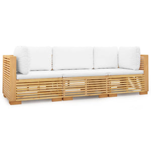 vidaXL 3-Piece Garden Lounge Set with Cushions Solid Teak Wood