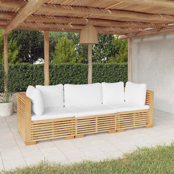 vidaXL 3-Piece Garden Lounge Set with Cushions Solid Teak Wood