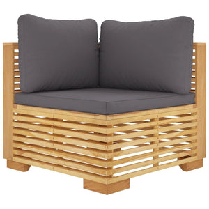 vidaXL 3-Piece Garden Lounge Set with Cushions Solid Teak Wood