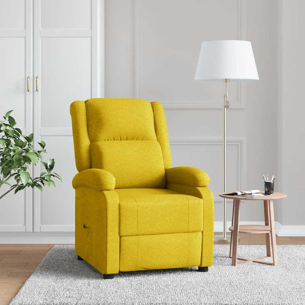 vidaXL Recliner Yellow Fabric