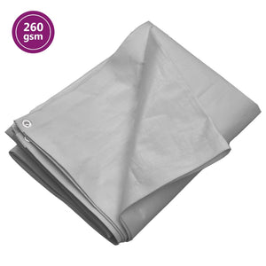 vidaXL Tarpaulin 260 g/m² 4x5 m Grey HDPE