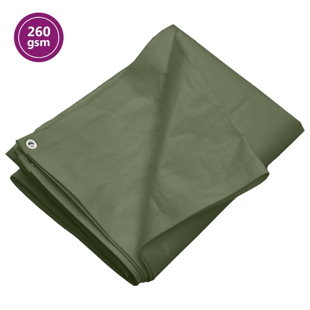 vidaXL Tarpaulin 260 g/m² 4x8 m Green HDPE