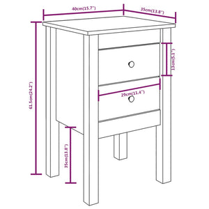 Nachttisch Kiefer Massivholz 40x35x61,5 cm