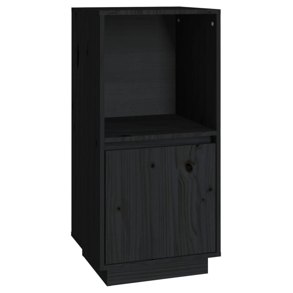 Schwarzes Kiefer Sideboard 38x80 cm