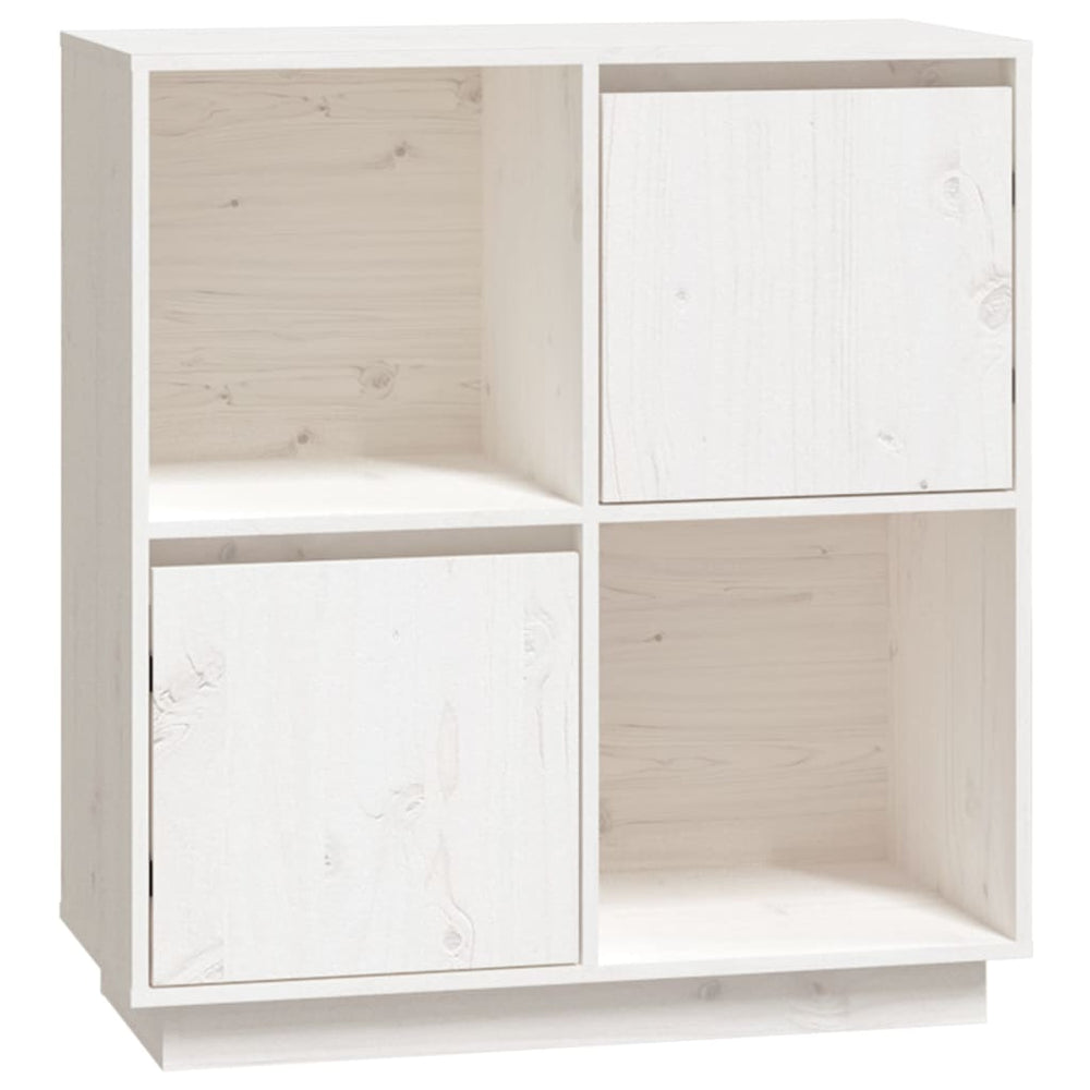 Weißes Sideboard 74x35x80cm Kiefer Massivholz