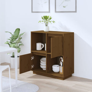 Honigbraunes Kiefer Massivholz Sideboard 74 cm