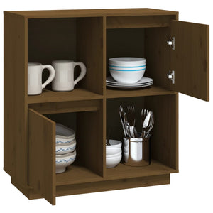 Honigbraunes Kiefer Massivholz Sideboard 74 cm