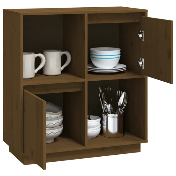 Honigbraunes Kiefer Massivholz Sideboard 74 cm