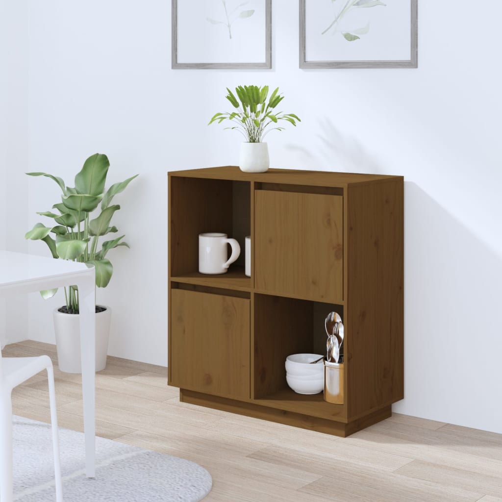 Honigbraunes Kiefer Massivholz Sideboard 74 cm