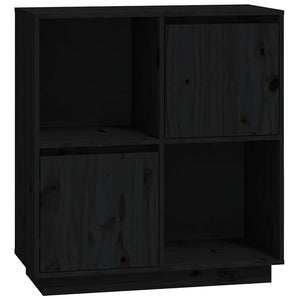 Schwarzes Sideboard 74x35x80cm Kiefer Massivholz