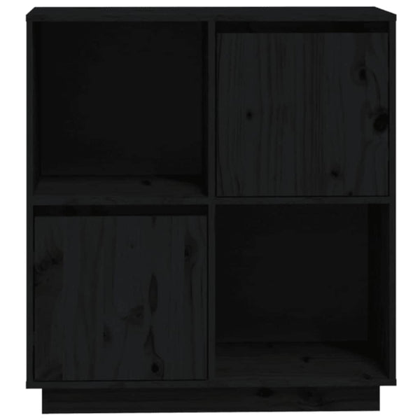 Schwarzes Sideboard 74x35x80cm Kiefer Massivholz