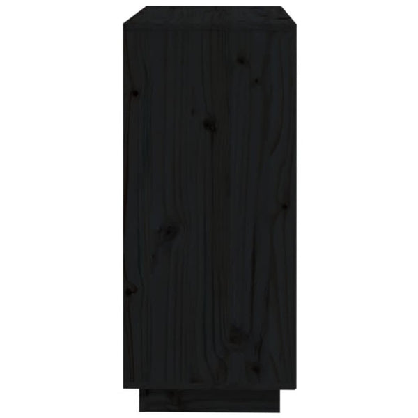 Schwarzes Sideboard 74x35x80cm Kiefer Massivholz