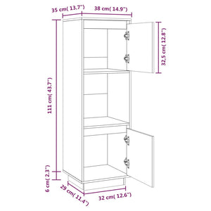 Highboard Kiefer Massivholz 38x117 cm