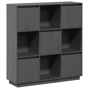 Graues Highboard 110,5 cm Kiefer Massivholz