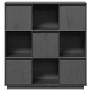 Graues Highboard 110,5 cm Kiefer Massivholz