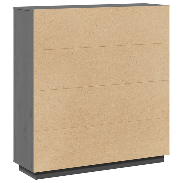 Graues Highboard 110,5 cm Kiefer Massivholz